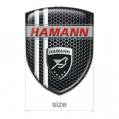 Hamann Auto Emblem Perforated Steel with White Stripes Decoration 