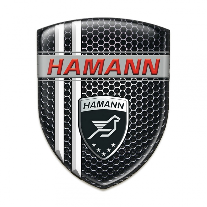 Hamann Auto Emblem Perforated Steel with White Stripes Decoration 