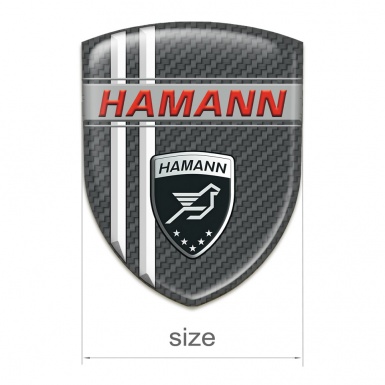 Hamann 3D Gel Emblem Dark Grey with White Stripes Decoration 