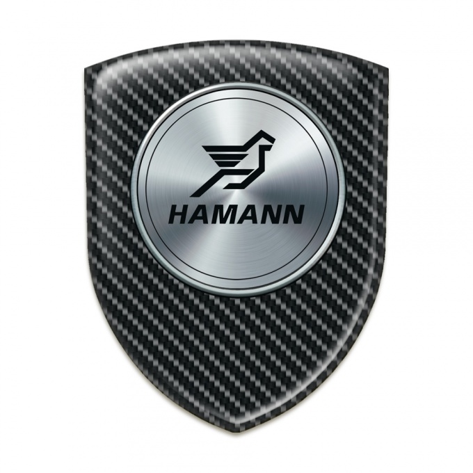 Hamann Auto Emblem Black carbon Silver round Logo 