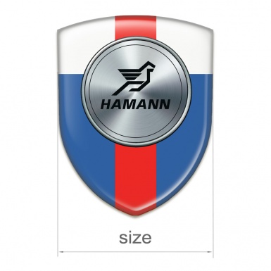 Hamann 3D Gel Emblem Blue White with Red Ribbon print 