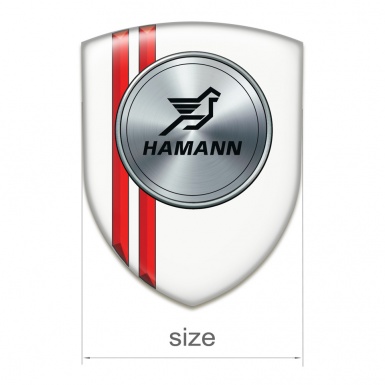 Hamann Tuning Emblem White with Red Lines Version 