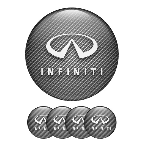 Infiniti Domed Stickers Wheel Center Cap White Logo