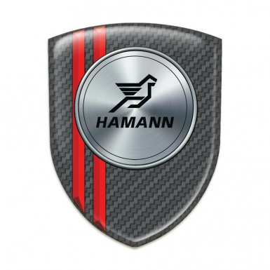 Hamann Tuning Badge Dark Grey carbon with Red Lines Version 