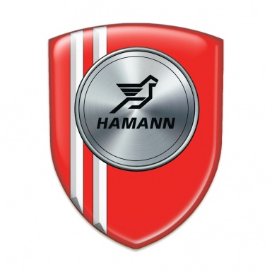 Hamann Self Adhesive Emblem Logo red with White Stripes model 