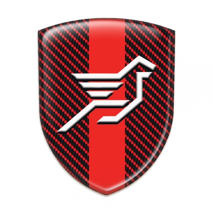 Hamann Self Adhesive Emblem Logo Red Carbon with Red Band and Big Logo 