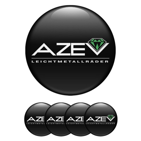 Azev Wheel Emblems White Black Classic Edition