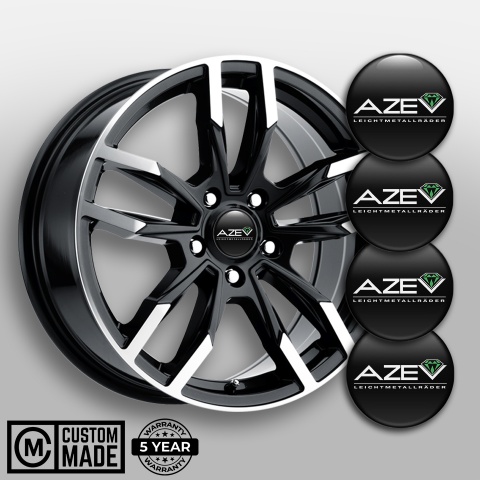 Azev Wheel Emblems White Black Classic Edition