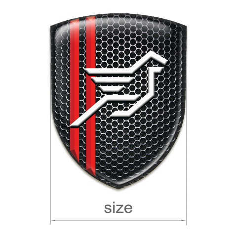 Hamann Auto Emblem Perforated Steel with Red Stripes Style 