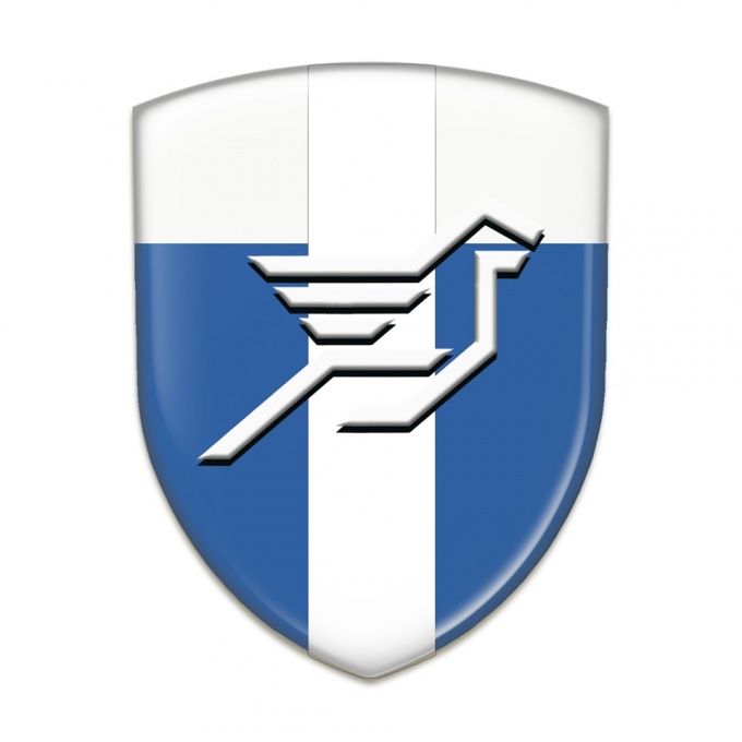 Hamann Emblem Exterior Blue White with White Ribbon 