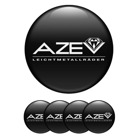 Azev Domed Stickers for Wheel Caps Black