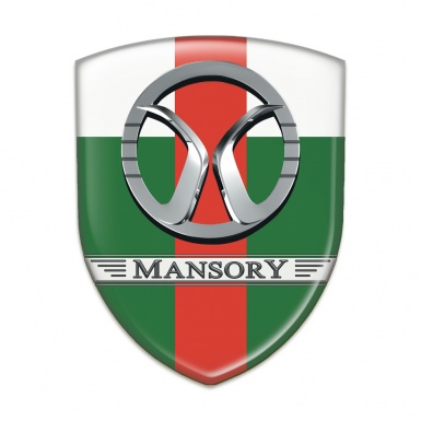 Mansory Logo Emblem Green White with Red Ribbon 
