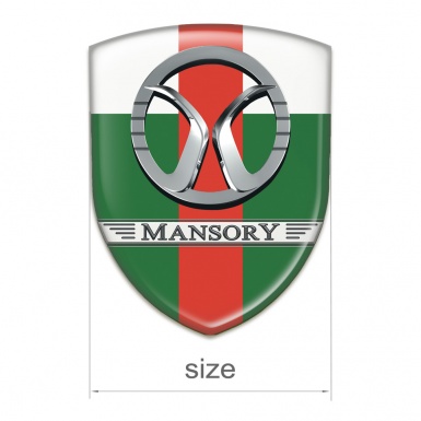 Mansory Logo Emblem Green White with Red Ribbon 