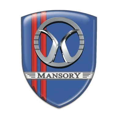 Mansory Tuning Badge Blue with Red Lines Decoration 