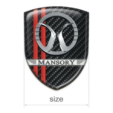 Mansory Silicone Emblem dark carbon with Red Lines Decoration 