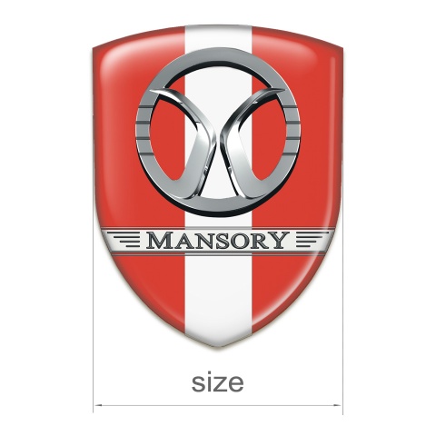 Mansory Car Accessories Badge Red with White Band Decoration 