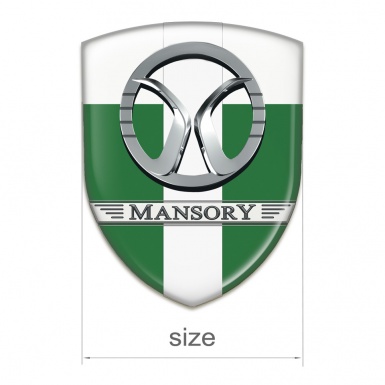 Mansory Car Interior Badge Green White with White Band Decoration 