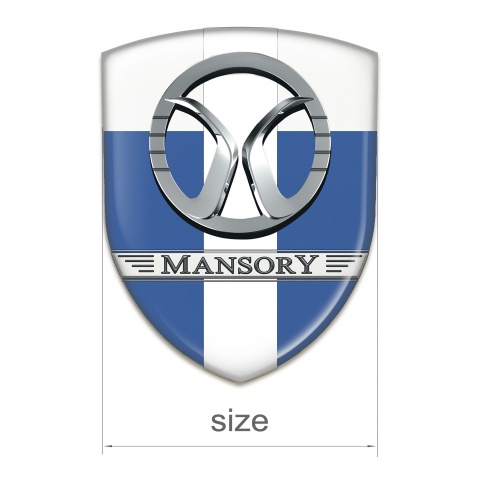 Mansory Silicone Badge Blue White with White Band Decoration 