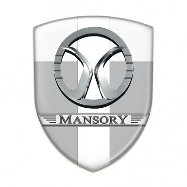 Mansory Silicone Shield Grey White with White Band Decoration 