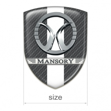 Mansory Emblem Badge Logo Dark Grey carbon with White Band Decoration 