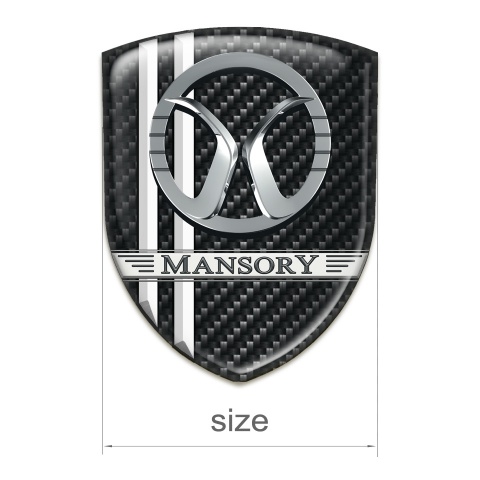 Mansory Tuning Badge Black carbon White Lines Decoration 