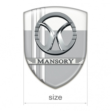 Mansory Silicone Badge Grey White with White Lines Decoration 