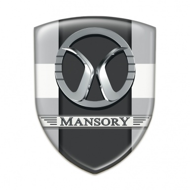 Mansory Self Adhesive Emblem Logo Grey with White Band Style 