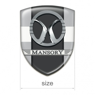 Mansory Self Adhesive Emblem Logo Grey with White Band Style 