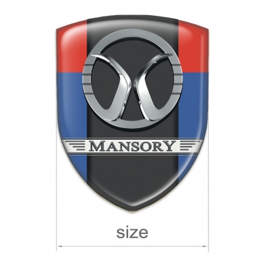 Mansory Car Interior Badge Blue Red Print 