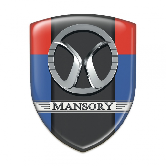 Mansory Car Interior Badge Blue Red Print 