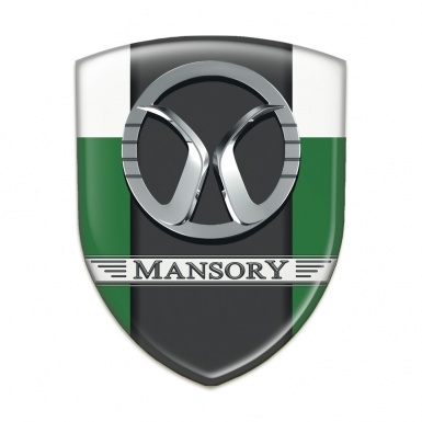 Mansory Silicone Car Decal Badge Green White Print 