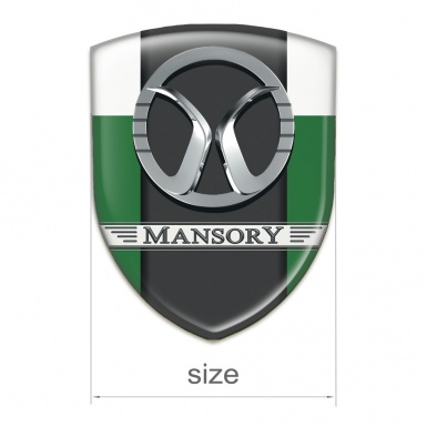 Mansory Silicone Car Decal Badge Green White Print 