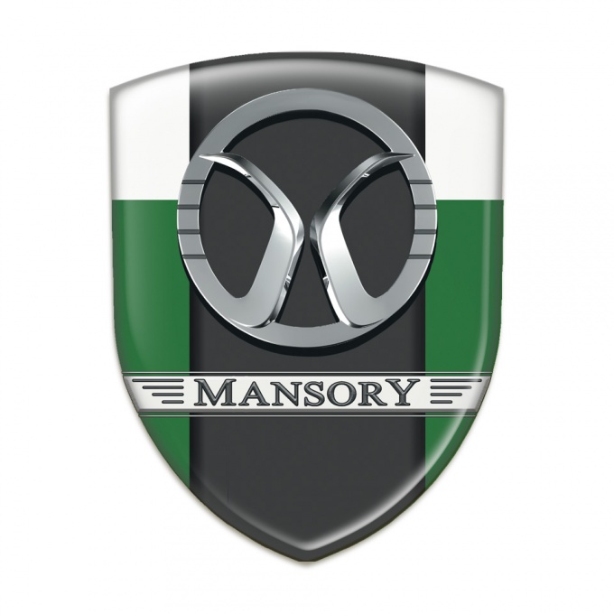 Mansory Silicone Car Decal Badge Green White Print 