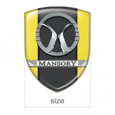 Mansory Self Adhesive Car logo Emblem Yellow Edition eith dark Central Panel 