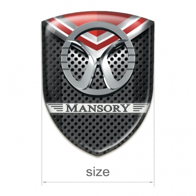 Mansory Self Adhesive Emblem Logo Perforated base with Red Detail 