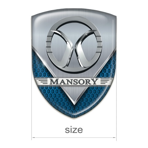 Mansory Car Interior Badge Aluminium Sheet with Blue Mesh Design 