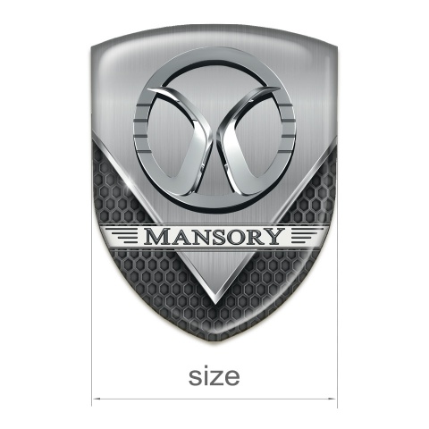 Mansory Silicone Car Decal Badge Aluminium Sheet with Dark Mesh 