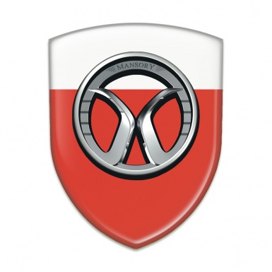 Mansory Self Adhesive Car logo Emblem Red White Edition 