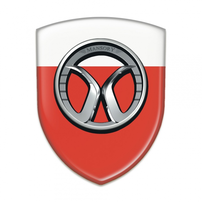 Mansory Self Adhesive Car logo Emblem Red White Edition 