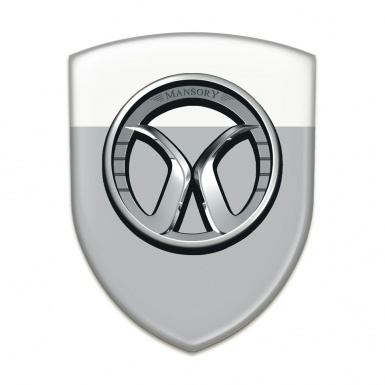 Mansory Logo Emblem grey White Edition 