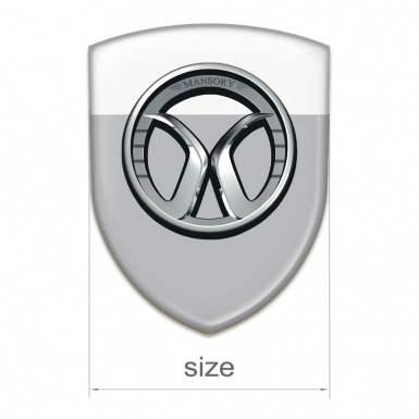 Mansory Logo Emblem grey White Edition 