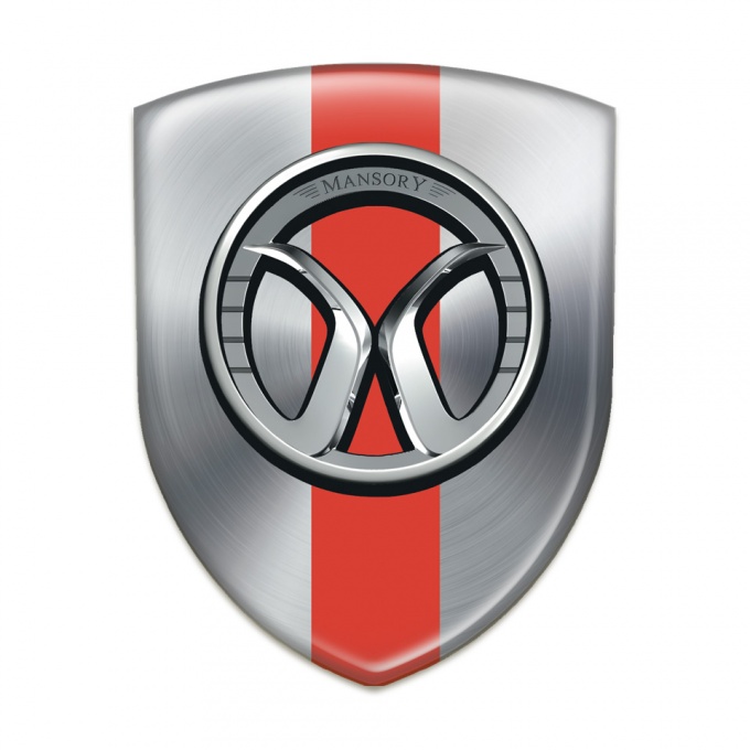 Mansory Silicone Emblem silver with Red line edition 