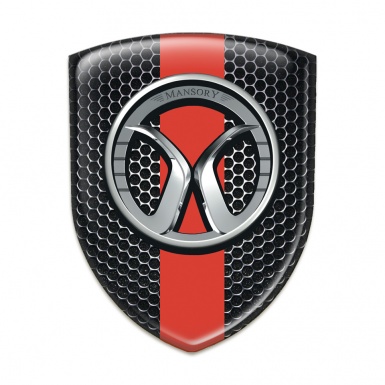 Mansory  Silicone Emblem Perforated Steel Red band 