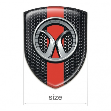 Mansory  Silicone Emblem Perforated Steel Red band 