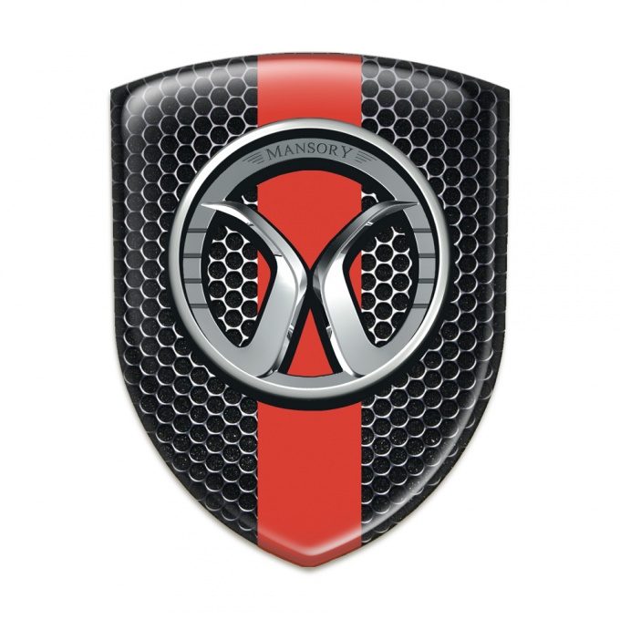 Mansory  Silicone Emblem Perforated Steel Red band 