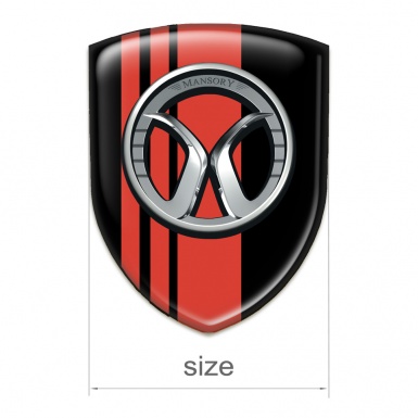 Mansory 3D Gel Emblem Black with Red Tapes 
