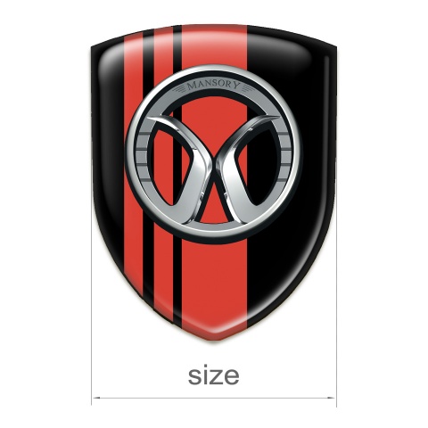 Mansory 3D Gel Emblem Black with Red Tapes 