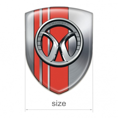 Mansory Emblem Exterior Silver with Red Tapes 
