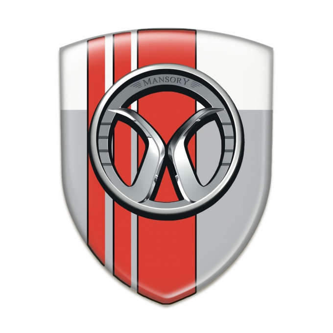 Mansory Auto Emblem Grey White with Red Tapes 