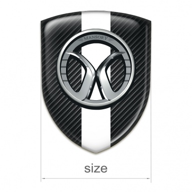 Mansory Self Adhesive Emblem Logo Black Fibers base White Tape decoration 